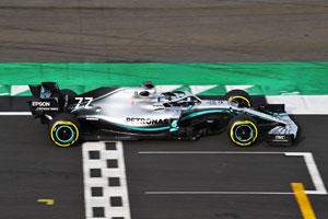Mercedes W10 takes to the track