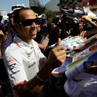 Hamilton booked by police for "improper use of a vehicle"