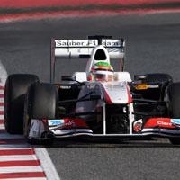 Rookie Perez on top in Barcelona